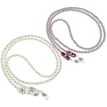 2 stk Perlekjede til Briller, Lesebriller, Brillekjeder, Brillehalskjede, Perlebriller