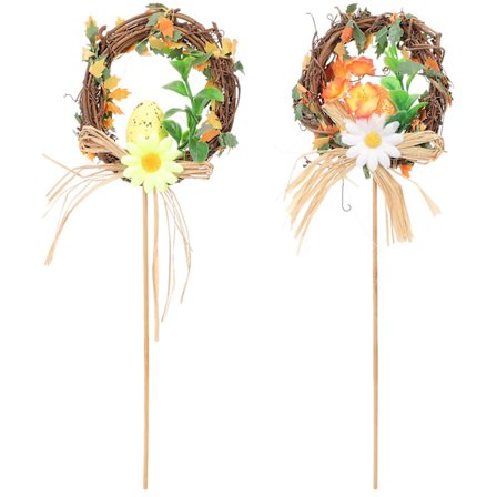 2 stk. Påskefest Dekoration Påske Blomsterkrans Delikat Dør Æg Krans Hjem Garland Dekoration