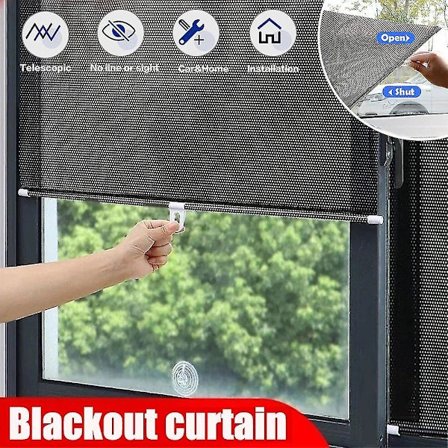 Universelle rullegardiner med sugekopp, blendingsgardin for bil, soverom, kjøkken, kontor, vindu, solskjerming - 45cm x 125cm Sølv