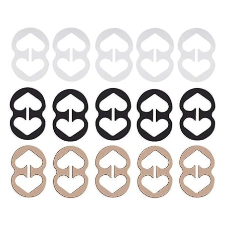 BH-stroppklips, 18 BH-klipsholder for kvinner i svart, hvitt, beige for full cup-størrelse, kløftkontroll BH-stroppklips skjuler stropper