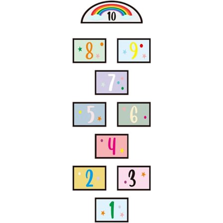 ING Pedagogiske Vegg- og Gulvklistremerker for Barn med Digitalt Rutenett Design Interaktiv Tegneserie Dekorativ Læring Lekerom Dekor Soveromsdekor
