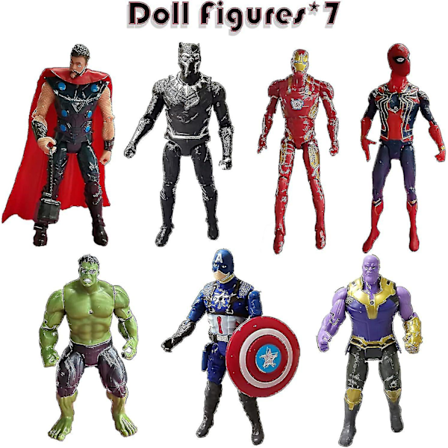 7 kpl:n suuri Ultimate Superhero Action Figures -setti, keräilymallit 6,3 tuumaa korkeat, eksklusiivinen Adventures Super Hero -setti, pakkomielteille