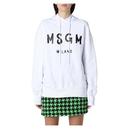 Msgm Logo Hoodie Hvid, Dame