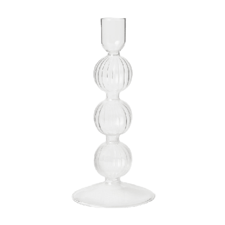 MANO ATELIER Ljusstake i glas SWIRL 21,5 cm Ljus & ljusstakar Transparant ONESIZE