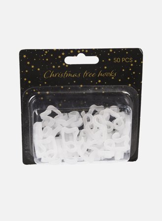 Opphengsklips til slynger 50-pk - hvit