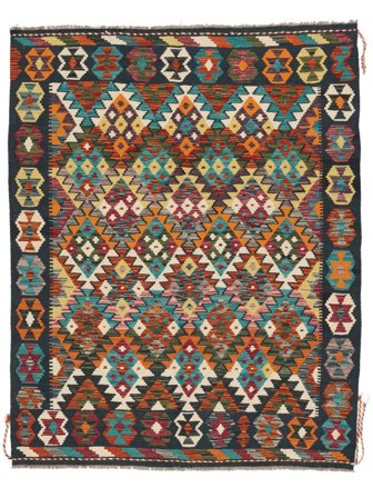 Koberec Orientální Kelim Afghán Old Style 151X192 Černá/Tmavě Červená (Vlna, Afghánistán)