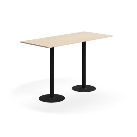 Barbord ALVA, 1800x800x1100 mm, gulvfast, højtrykslaminat, sort/birk