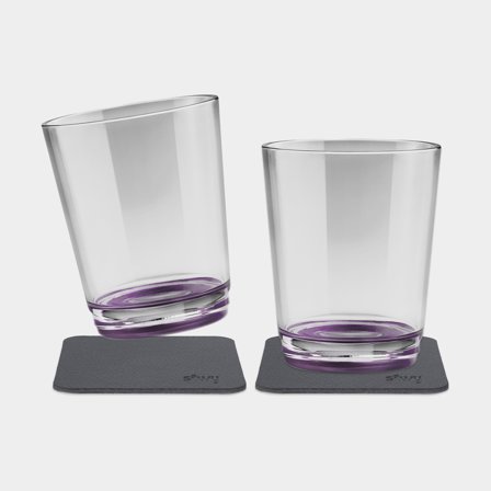 Magneettiset muovilasit Silwy Magnetic Drinking Cup Very Berry, läpinäkyvä/violetti, 25 cl, 2-pack + magneettiset lasinaluset
