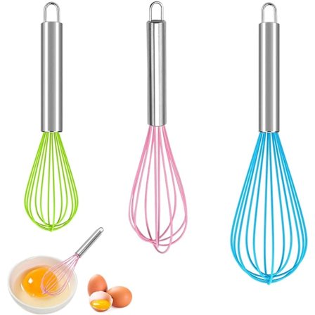 3 stk. Silikonvisp, Silikon Egg Whisk Ballongvisp, Kitch,ZQKLA
