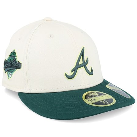 New Era - MLB Beige fitted Lippis - Atlanta Braves Seasonal World Series 59FIFTY Low Profile Natural/Green Fitted @ Hatstore