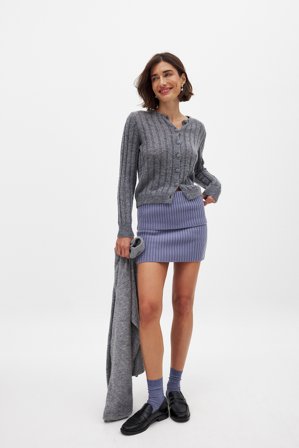 NA-KD Knitted Mini Skirt - Korte nederdele - Blå - M