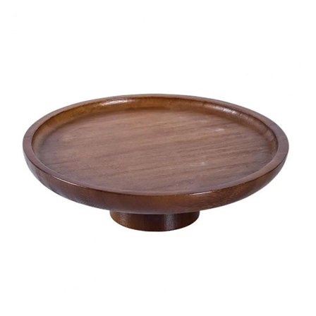 Minimalistisk Bambu Högfotad Bricka Robust för Hem Kök Fest Servering Dessert