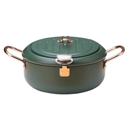 Japansk Tempura Frituregryde Husholdning Mini Dyb Filterbakke med Termometer Rustfrit Stål Frituregryde Husholdning A