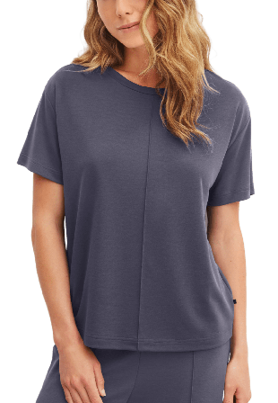 Calida Natural Loungewear Short short-sleeve Linnen Dam Grå M