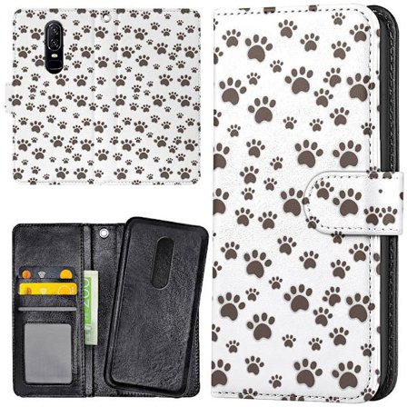 OnePlus 7 - Plånboksfodral/Skal Paw Pattern