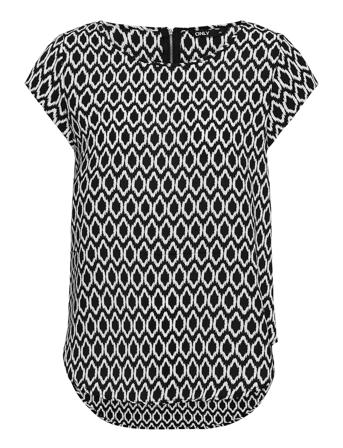Onlvic Ss Aop Top Ptm Blouses Short-sleeved Svart ONLY