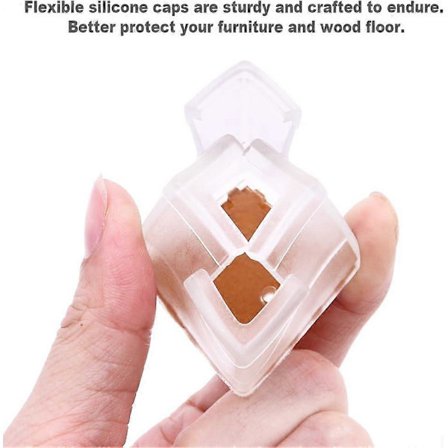 Floor Protectors for Chair Legs 16 pcs - Protect Your Floors in Style with Transparent Square Furniture Leg Protectors, No Noise, No Scratches