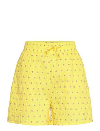 Crinckle Pop Dora Shorts Aop Yellow Mads Nørgaard