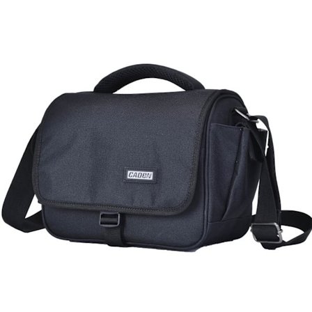 Caden D27 Trendy svart Skuldertaske til kamera 24x19x14cm