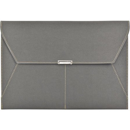 (Grå) Filmapp, Dokumentmapp, Vattentät Läderportfölj med 3 Fack, Filkuvert