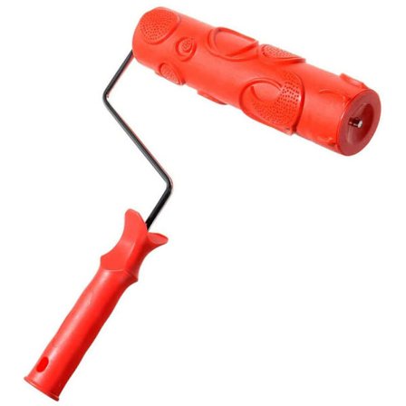 10 tommers preget malingsrulle i treverk mønster gummi, knaververktøy for veggdekor, EG4102T