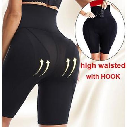 Falska rumpa höftkuddar rumplyft förbättrare lår trimmer kontroll trosor kvinnor hög midjetränare shapewear body shaper vadderad trosa Xl Svart med 