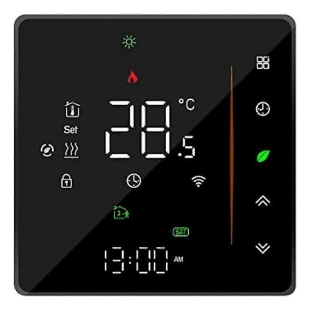 WiFi Smart Termostat Temperaturregulator Ugentlig Programmerbar Understøtter Berøringskontrol - 3A Sort