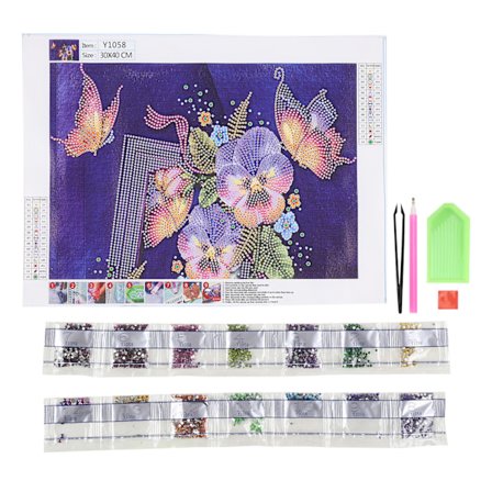 Rhinestone-maalaus Kolmiulotteinen tehoste Ei irtoa helposti Häivytys Rhinestone-maalauspakkaukset kodin sisustukseen(Y1058 )