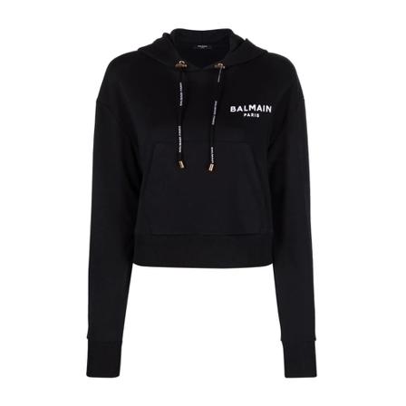 Balmain Short hoodie Sort, Dame