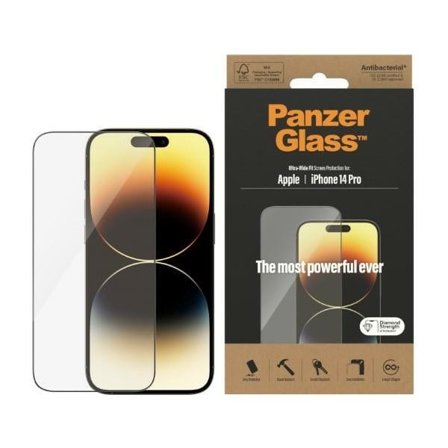 PanzerGlass Ultra-Wide Fit antibakterielt hærdet glas til iPhone 14 Pro