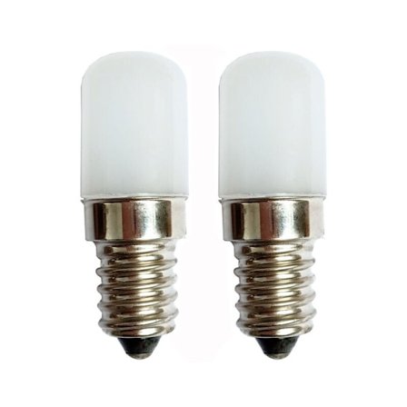 2-pakning E14 LED-pære 2W, kald hvit 6000K, 180lm, ikke-dimbar, kompatibel med kjøleskap, symaskin, røykmaskin