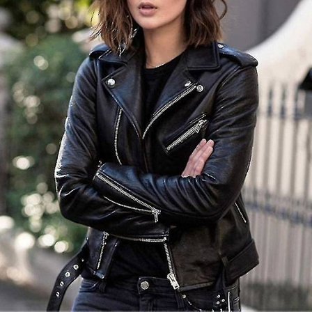 Solid Efterår Dame Cykel Frakke Kunstlæder Overtøj Lynlås Outfit Forår Efterår Dame Mode Kort Tynd Damejakke Frakke hurtig