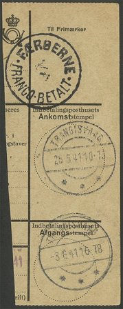 Færøerne - AFA 10 franco håndstempel