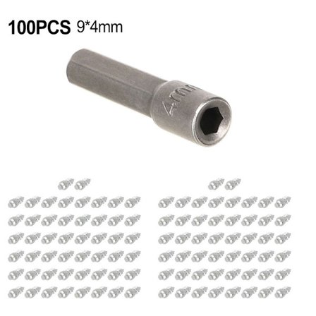 100 stk Piggdekk 9mm + 1 stk Borhylse, Bil SUV ATV Anti-skli Piggdekk Dekk Snø T