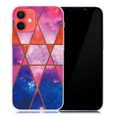 Marmormotiv iPhone 13 skal - Ros / Orange / Blå