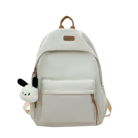 Gymnasvesker for jenter College Student Laptop Ryggsekk Kvinner Skolesekk Tenåringsjente Svart Bokveske Søt And Dukke Hvit