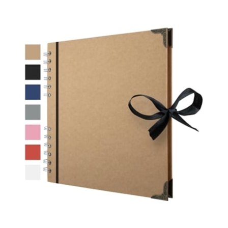 Neliönmuotoiset valokuva-albumit 60 sivua paksua paperia, kovat kannet, metalliset kulmat, nauhakiinnitys (ruskea, 21 x 21 cm) Beijiyi (21 x 21 cm)