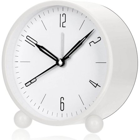 Seinäkello, erittäin hiljainen äänetön pieni kello yövalolla, paristokäyttöinen, yksinkertainen muotoilu, makuuhuoneeseen, yöpöydälle, työpöydälle, 