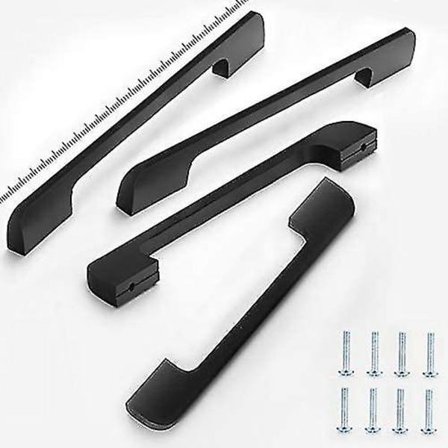 Set med 4 skåpshandtag - Fyrkantiga skåpshandtag i rostfritt stål, M