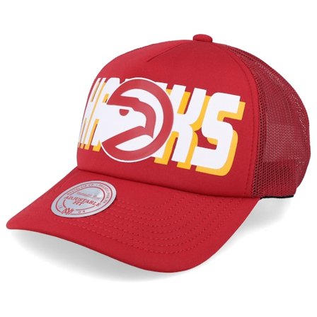 Mitchell & Ness - NBA Rosso trucker Cappellino - Atlanta Hawks Billboard Hwc Red Trucker @ Hatstore