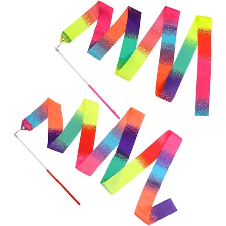 (Fargerik 4m) 2 Dansbånd, Gymnastikkbånd for Barn Jenter Kunstnerisk Dans, Gymnastikk, Trening, Gaver