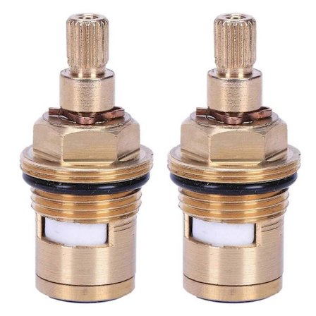 2 stk Erstatnings messing keramisk skivekran ventilinnsats pakningskassett kvartsomdreining