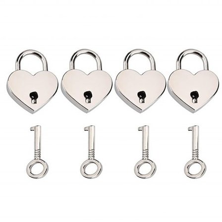 Hjärtformat hänglås Litet minihjärtlås med nyckel IC