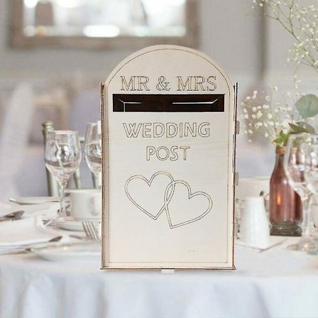 Solid Pine Fullt Montert Personlig Bryllupskort Postkasse