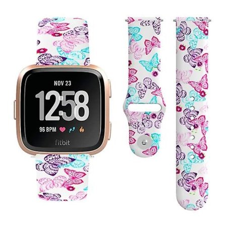 För Fitbit Versa 2 / Lite 22 mm omvänt spänne printed watch