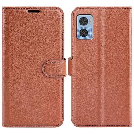 Classic Motorola Moto E22 Läppäkotelo - Ruskea