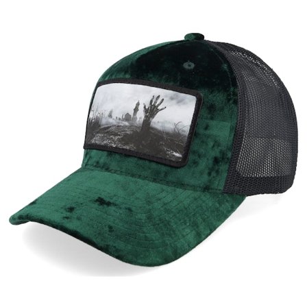 Scenes - Graveyard Velvet Green/Black Trucker Trucker Green Cap - @ Hatstore