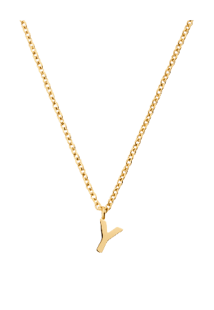 Mockberg Petite Plain Letter Y Gold Necklace Smycken & klockor Dam Guld ONESIZE