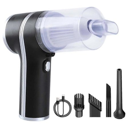 Bil Dammsugare Belysning 9000Pa Handhållen Dammsugare Med Genomskinlig Kopp Uppladdningsbar Detalj Dammsugare Svart