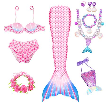 (AZC)9-delat sjöjungfru-baddräkt prinsessa bikini monofena badkläder set MY14 MY14 MY14